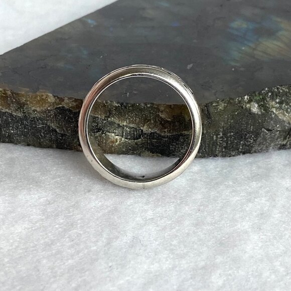 Sterling Silver 925 Mexico Curb Chain Pattern Spinner Band Ring Sz 9.5 - 9.75 - Picture 7 of 13